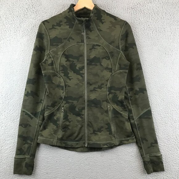 Lululemon Forme Jacket II Savasana Camo Fatigue Green size 8